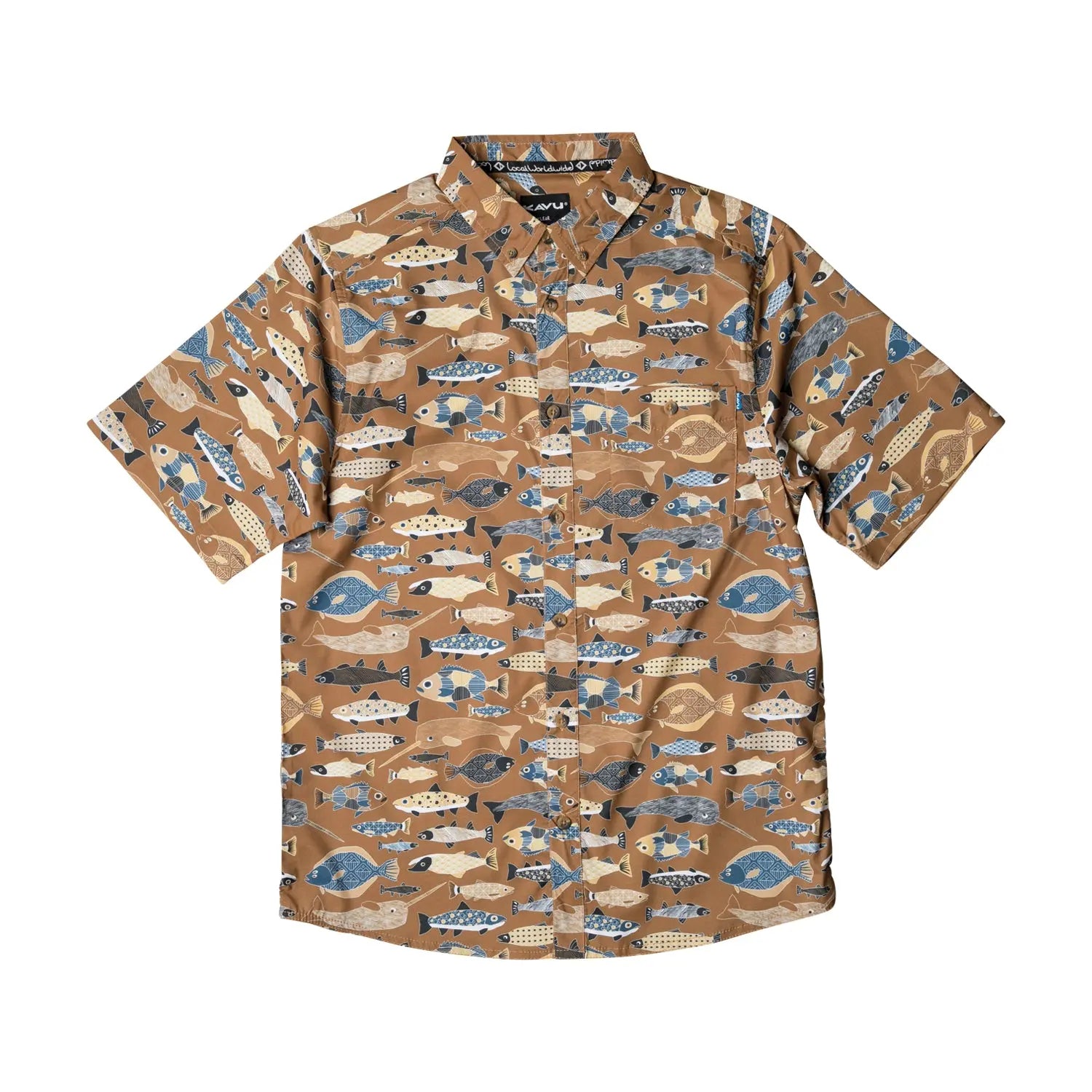 KAVU River Wrangler Shirt 休閒短袖襯衫(S24) - Fish Fill - 遠野倉庫 Yuenye Warehouse