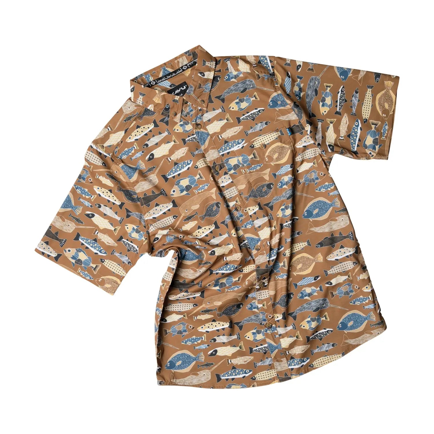 KAVU River Wrangler Shirt 休閒短袖襯衫(S24) - Fish Fill - 遠野倉庫 Yuenye Warehouse