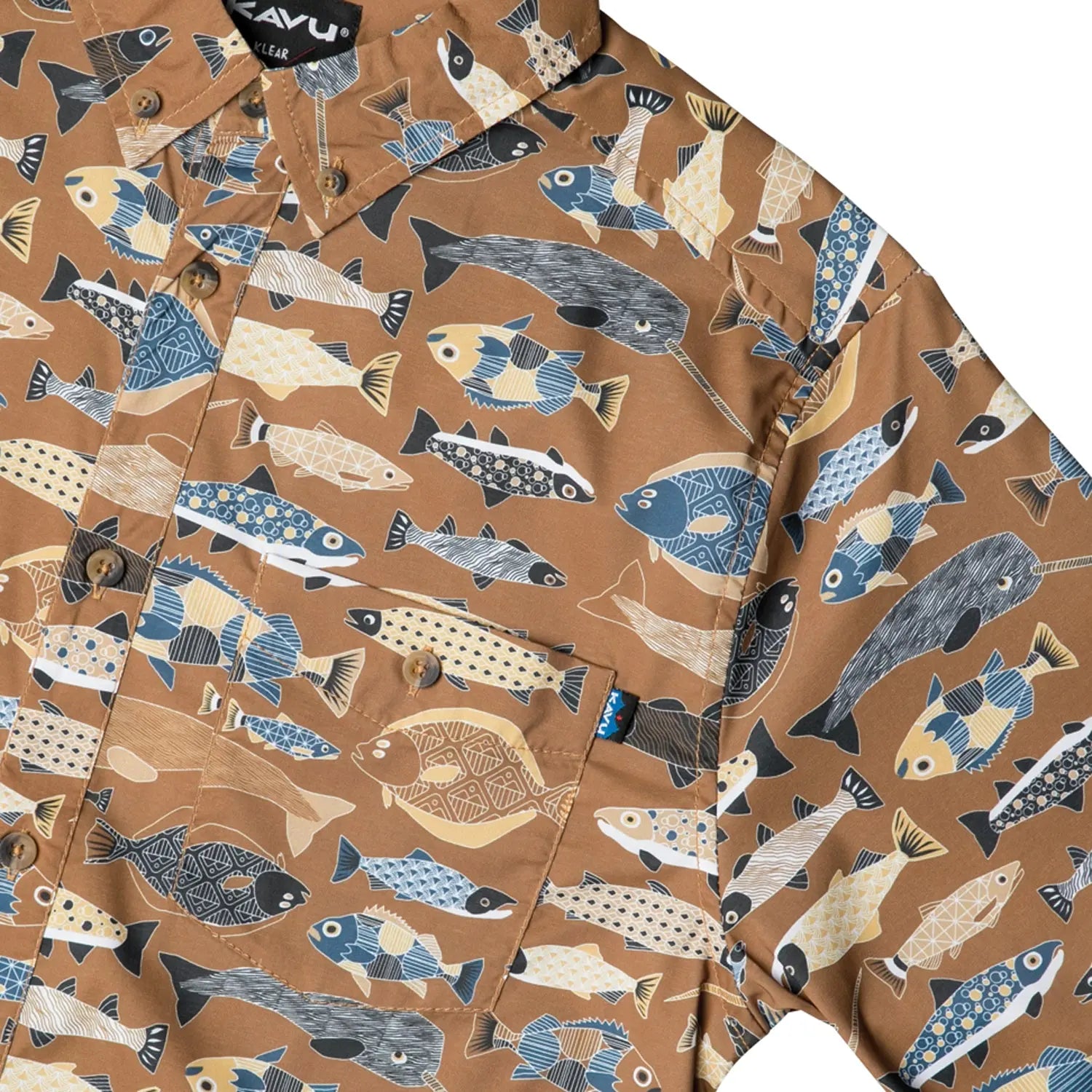 KAVU River Wrangler Shirt 休閒短袖襯衫(S24) - Fish Fill - 遠野倉庫 Yuenye Warehouse