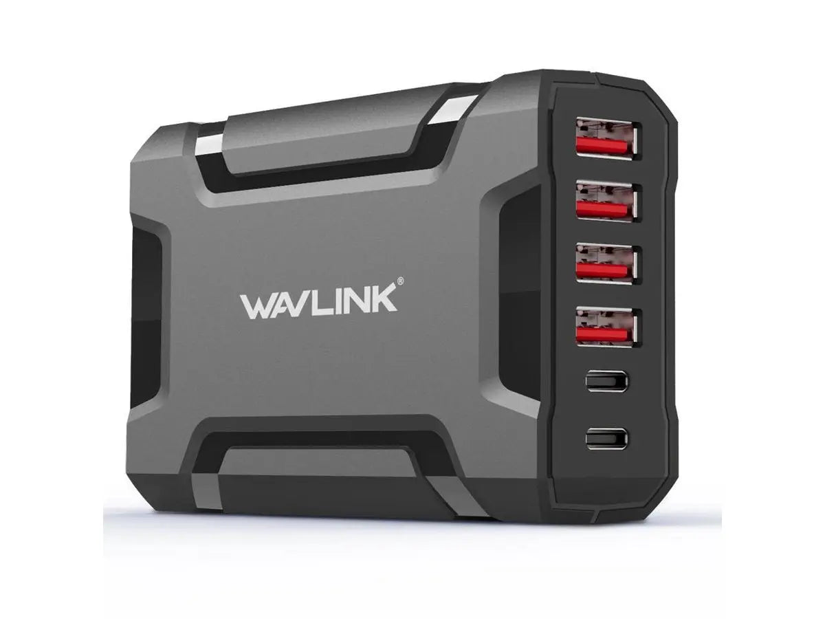 WavLink 六端口便攜快速60W充電座 (USB-C 3A Max x 2 + USB 2.4A Max x 4) - 遠野倉庫 Yuenye Warehouse