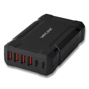 WavLink 六端口便攜快速60W充電座 (USB-C 3A Max x 2 + USB 2.4A Max x 4) - 遠野倉庫 Yuenye Warehouse