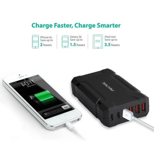 WavLink 六端口便攜快速60W充電座 (USB-C 3A Max x 2 + USB 2.4A Max x 4) - 遠野倉庫 Yuenye Warehouse
