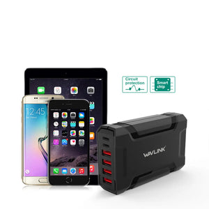 WavLink 六端口便攜快速60W充電座 (USB-C 3A Max x 2 + USB 2.4A Max x 4) - 遠野倉庫 Yuenye Warehouse