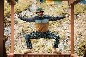 KAVU LS Untracked T-Night Spruce 長袖三色拼接恤衫 KAVU