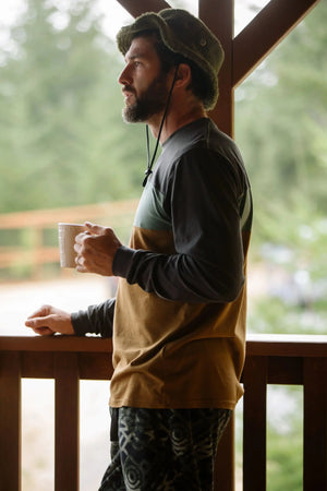 KAVU LS Untracked T-Night Spruce 長袖三色拼接恤衫 KAVU