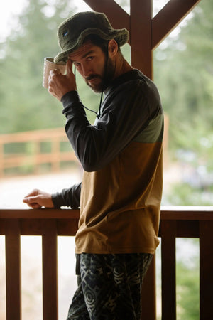 KAVU LS Untracked T-Night Spruce 長袖三色拼接恤衫 KAVU