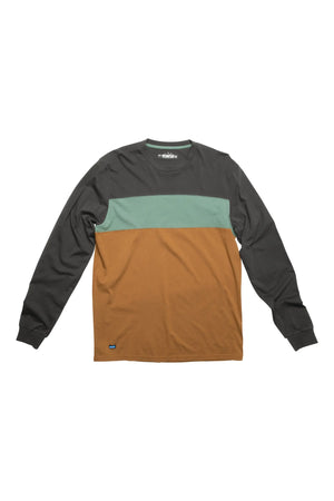 KAVU LS Untracked T-Night Spruce 長袖三色拼接恤衫 KAVU