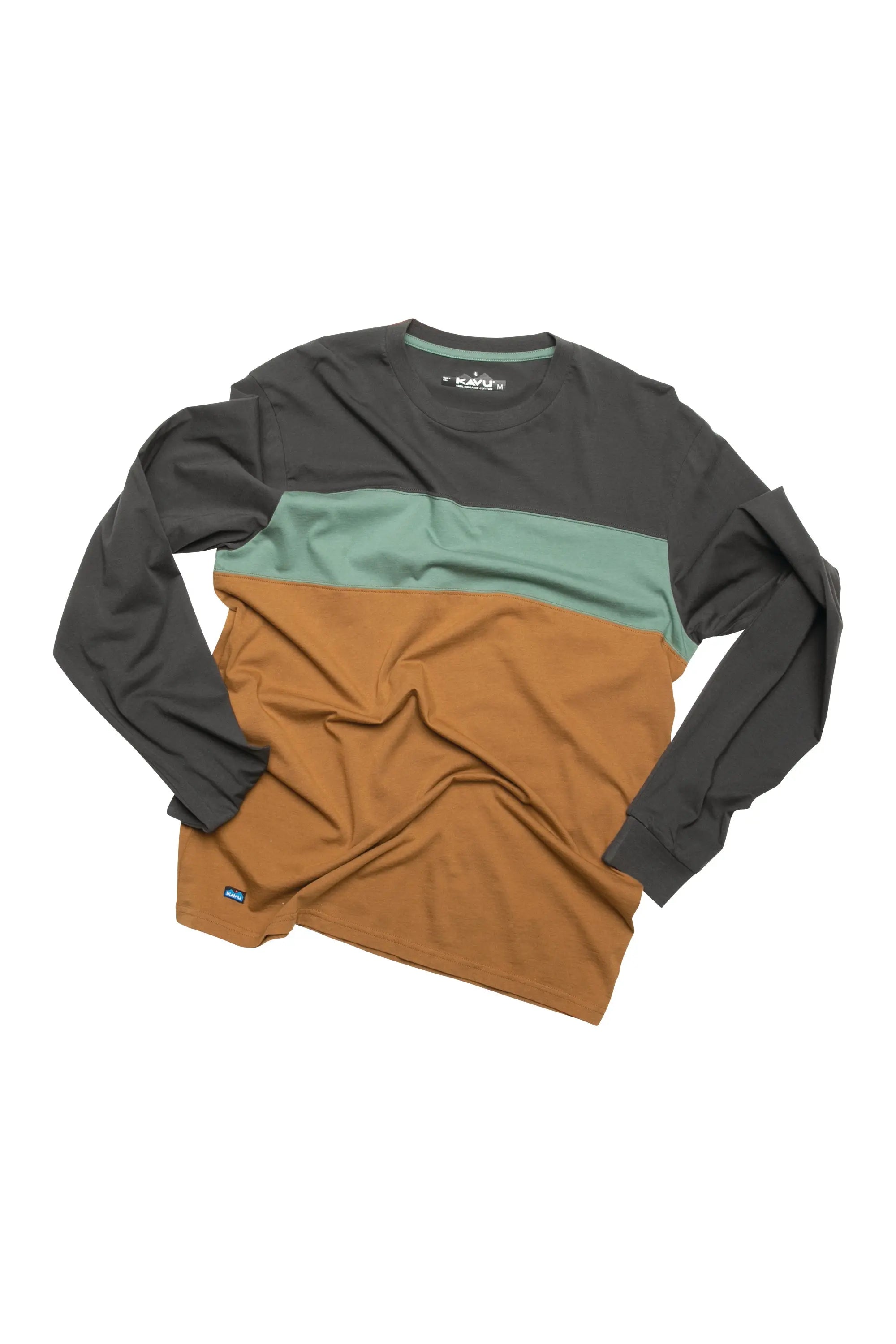 KAVU LS Untracked T-Night Spruce 長袖三色拼接恤衫 KAVU