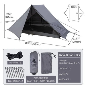 OneTigris MOUNTAIN RIDGE Camping Tent 山脊登山帳篷 Onetigris