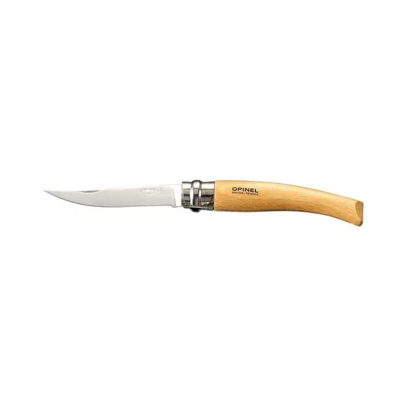 Opinel 不鏽鋼尖頭摺刀 - N08 Slim Line Beech 櫸木幼柄 - 遠野倉庫 Yuenye Warehouse