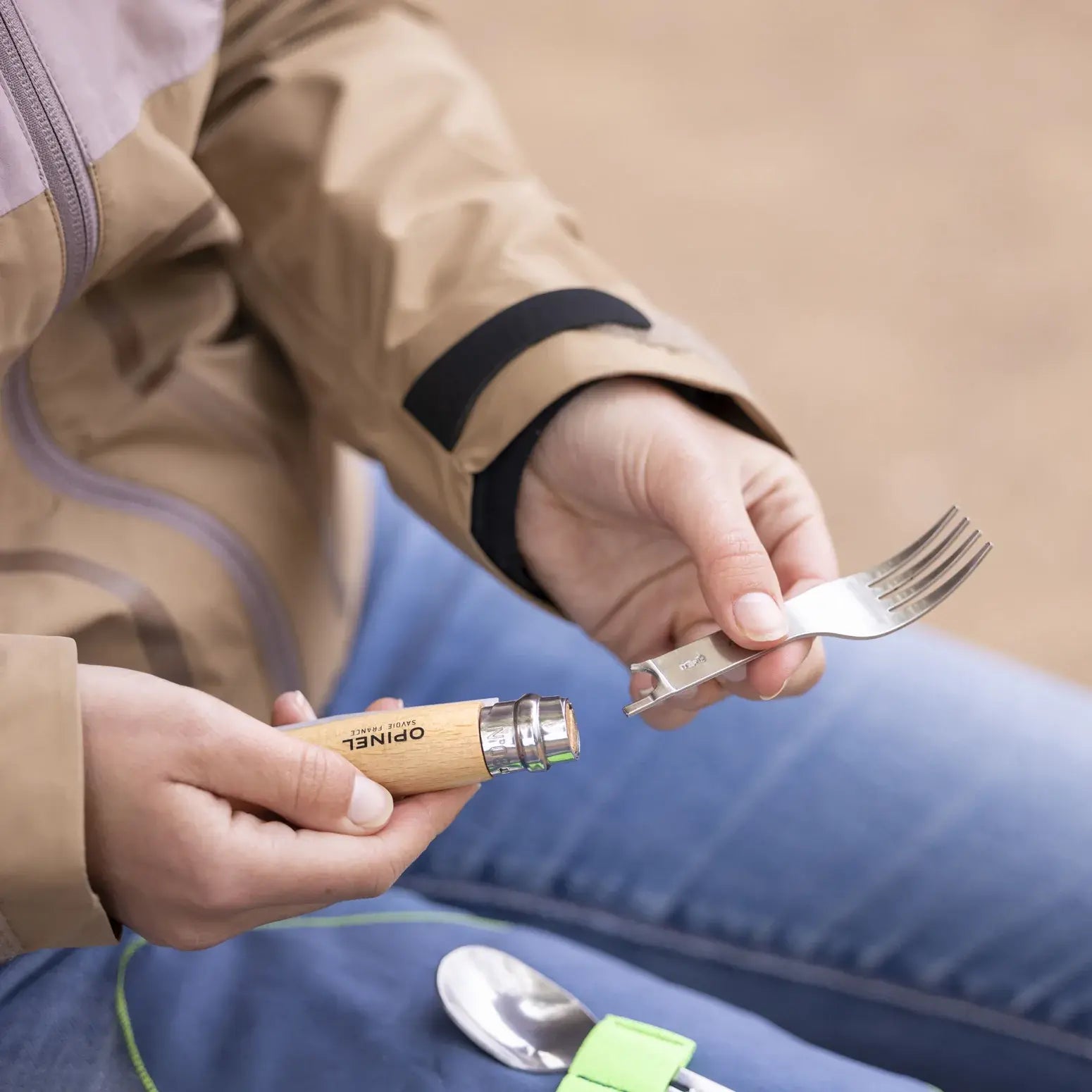 Opinel Picnic + Accessories set 游牧湯叉組(連8號摺刀)套裝 - 遠野倉庫 Yuenye Warehouse