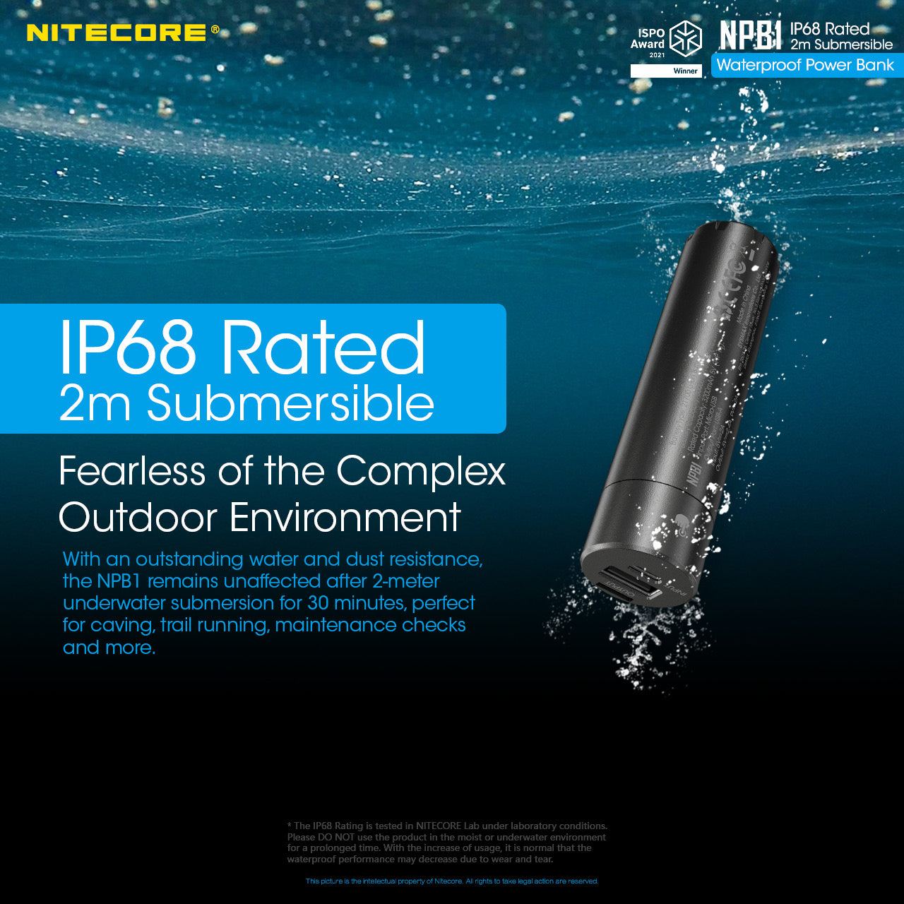 Nitecore NPB1 IP68 Waterproof Power Bank IP68 防水行動電源