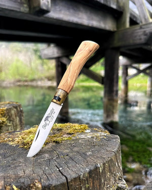 Antonini Old Bear® Classical Italian Olive stainless steel blade 意大利橄欖木柄摺刀 (不鏽鋼刀刃) - 遠野倉庫 Yuenye Warehouse