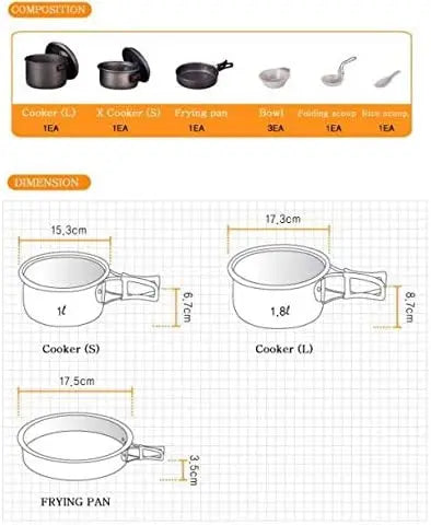 KOVEA Hard 2-3 Cookset 煮食炊具組合(2-3人) - 遠野倉庫 Yuenye Warehouse