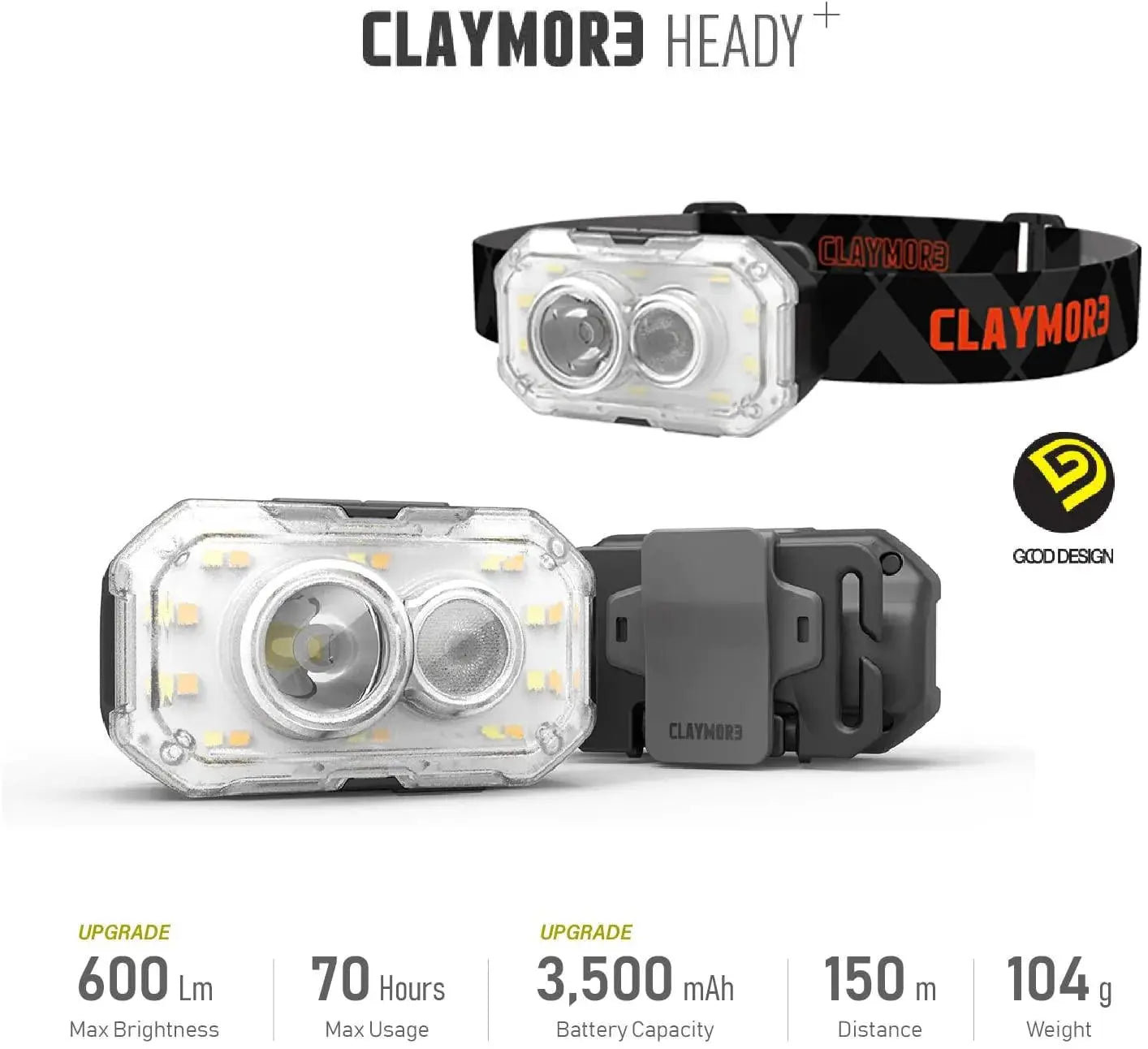 Claymore Heady Plus+ 充電多功能防水戶外頭燈 - 遠野倉庫 Yuenye Warehouse