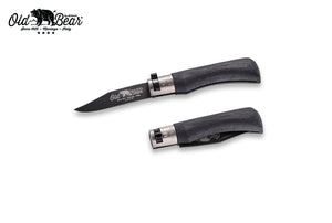 Antonini Old Bear® Total Black Laminated with BLACK/SILVER collar 全鍍黑連黑扣/銀扣 (不鏽鋼刀刃) - 遠野倉庫 Yuenye Warehouse