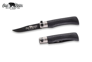 Antonini Old Bear® Total Black Laminated with BLACK/SILVER collar 全鍍黑連黑扣/銀扣 (不鏽鋼刀刃) - 遠野倉庫 Yuenye Warehouse