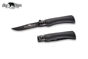 Antonini Old Bear® Total Black Laminated with BLACK/SILVER collar 全鍍黑連黑扣/銀扣 (不鏽鋼刀刃) - 遠野倉庫 Yuenye Warehouse