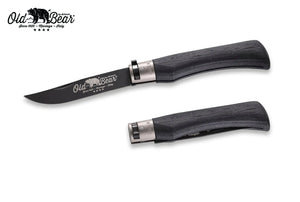 Antonini Old Bear® Total Black Laminated with BLACK/SILVER collar 全鍍黑連黑扣/銀扣 (不鏽鋼刀刃) - 遠野倉庫 Yuenye Warehouse