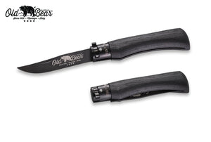 Antonini Old Bear® Total Black Laminated with BLACK/SILVER collar 全鍍黑連黑扣/銀扣 (不鏽鋼刀刃) - 遠野倉庫 Yuenye Warehouse