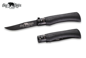 Antonini Old Bear® Total Black Laminated with BLACK/SILVER collar 全鍍黑連黑扣/銀扣 (不鏽鋼刀刃) - 遠野倉庫 Yuenye Warehouse