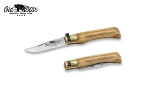 Antonini Old Bear® Classical Italian Olive stainless steel blade 意大利橄欖木柄摺刀 (不鏽鋼刀刃) - 遠野倉庫 Yuenye Warehouse