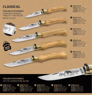 Antonini Old Bear® Classical Italian Olive stainless steel blade 意大利橄欖木柄摺刀 (不鏽鋼刀刃) - 遠野倉庫 Yuenye Warehouse