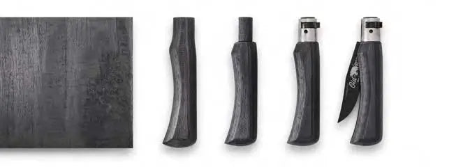 Antonini Old Bear® Total Black Laminated with BLACK/SILVER collar 全鍍黑連黑扣/銀扣 (不鏽鋼刀刃) - 遠野倉庫 Yuenye Warehouse