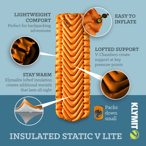 Klymit Insulated Static V Lite 單人保溫充氣睡墊