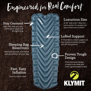 Klymit Static V Luxe SL 加闊加厚加長單人充氣睡墊 Klymit