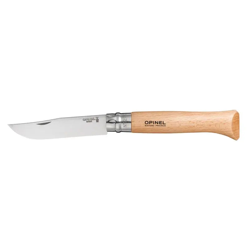 Opinel 傳統經典 不銹鋼尖頭摺刀 - N12 Stainless Steel 原木色 - 遠野倉庫 Yuenye Warehouse