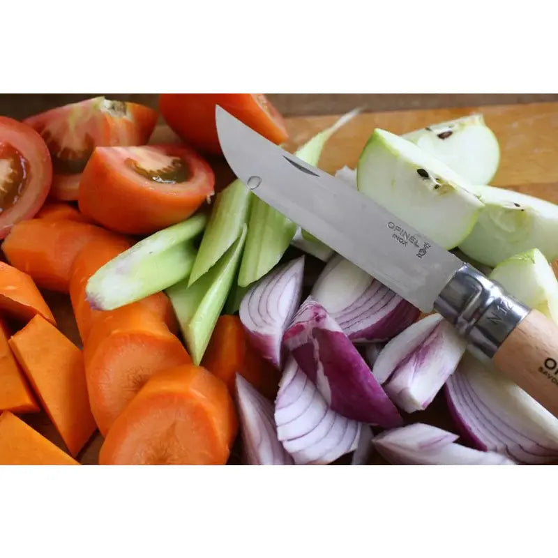 Opinel 傳統經典 不銹鋼尖頭摺刀 - N12 Stainless Steel 原木色 - 遠野倉庫 Yuenye Warehouse