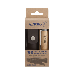 Opinel 傳統經典 不銹鋼尖頭摺刀 - N08 Stainless Steel 原木色 (配保護套)