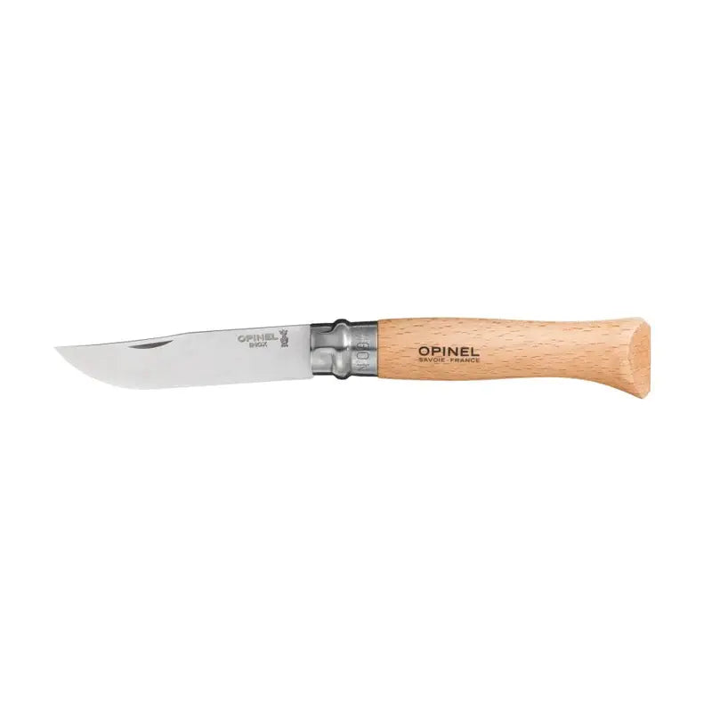 Opinel 傳統經典 不銹鋼尖頭摺刀 - N09 Stainless Steel 原木色 - 遠野倉庫 Yuenye Warehouse