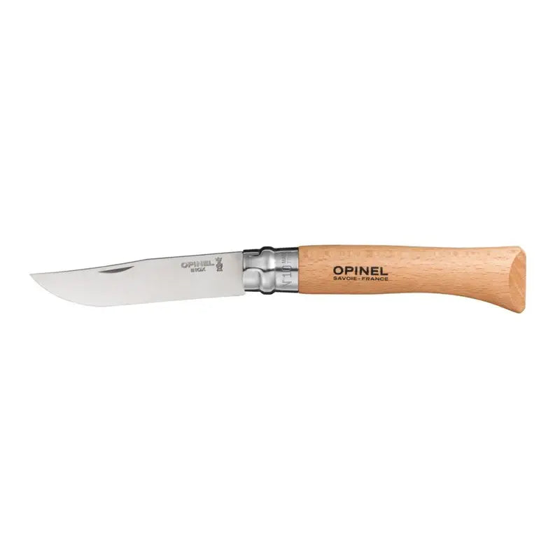 Opinel 傳統經典 不銹鋼尖頭摺刀 - N10 Stainless Steel 原木色 - 遠野倉庫 Yuenye Warehouse