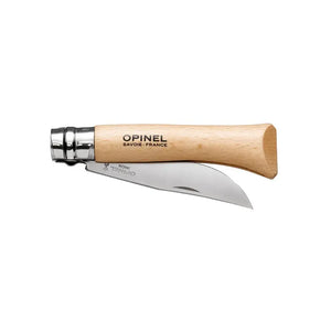 Opinel 傳統經典 不銹鋼尖頭摺刀 - N10 Stainless Steel 原木色 - 遠野倉庫 Yuenye Warehouse