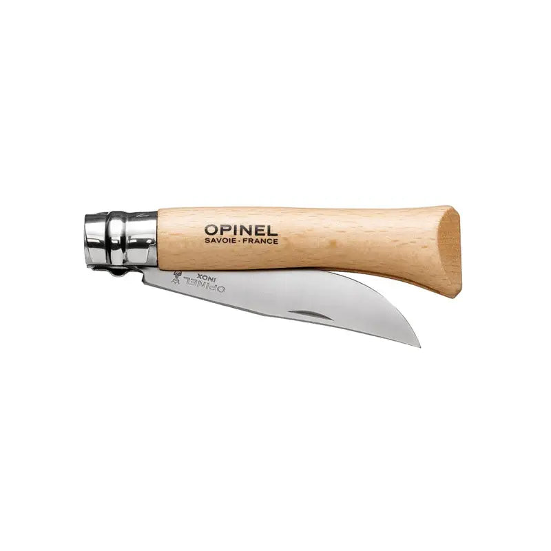 Opinel 傳統經典 不銹鋼尖頭摺刀 - N10 Stainless Steel 原木色 - 遠野倉庫 Yuenye Warehouse