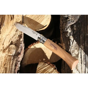 Opinel 傳統經典 不銹鋼尖頭摺刀 - N10 Stainless Steel 原木色 - 遠野倉庫 Yuenye Warehouse
