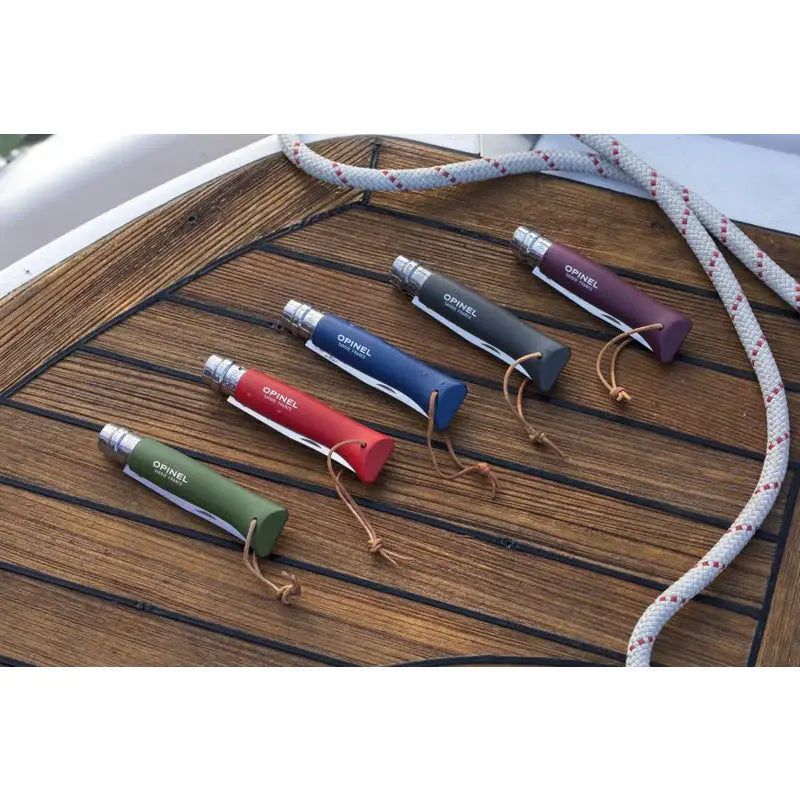 Opinel  不銹鋼尖頭摺刀 - N08 Bushwhacker 傳統色彩 (帶索繩) - 遠野倉庫 Yuenye Warehouse