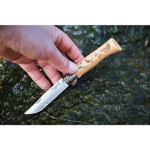 Opinel 特別版 不銹鋼尖頭摺刀 - N08 Mountain Sport 遠足雕刻 - 遠野倉庫 Yuenye Warehouse