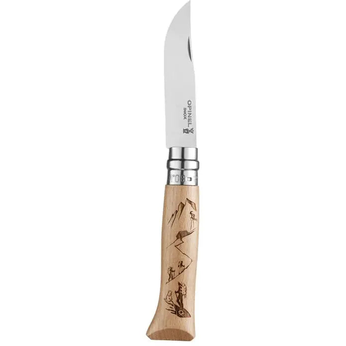 Opinel 特別版 不銹鋼尖頭摺刀 - N08 Mountain Sport 遠足雕刻 - 遠野倉庫 Yuenye Warehouse