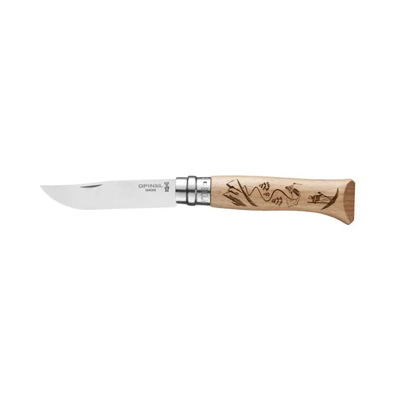 Opinel 特別版 不銹鋼尖頭摺刀 - N08 Mountain Sport 滑雪雕刻 - 遠野倉庫 Yuenye Warehouse