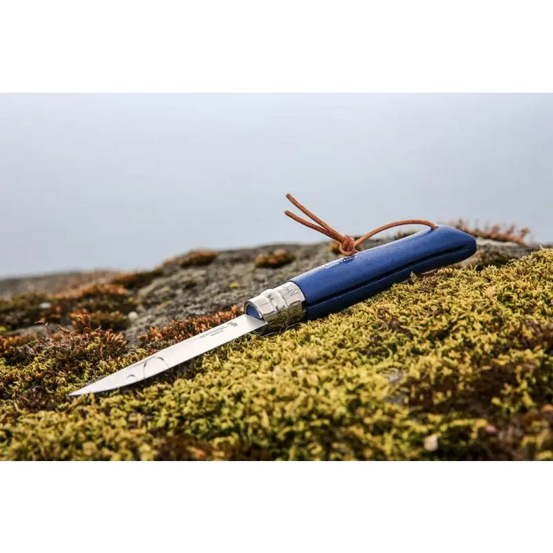 Opinel  不銹鋼尖頭摺刀 - N08 Bushwhacker 傳統色彩 (帶索繩) - 遠野倉庫 Yuenye Warehouse