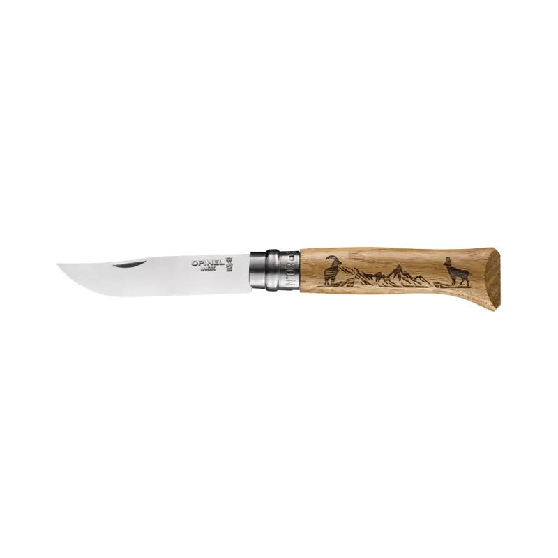 Opinel 特別版 不銹鋼尖頭摺刀 - N08 Animalia 羚羊雕刻 - 遠野倉庫 Yuenye Warehouse