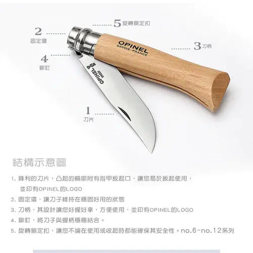 Opinel 特別版 不銹鋼尖頭摺刀 - N08 Animalia 野豬雕刻 - 遠野倉庫 Yuenye Warehouse