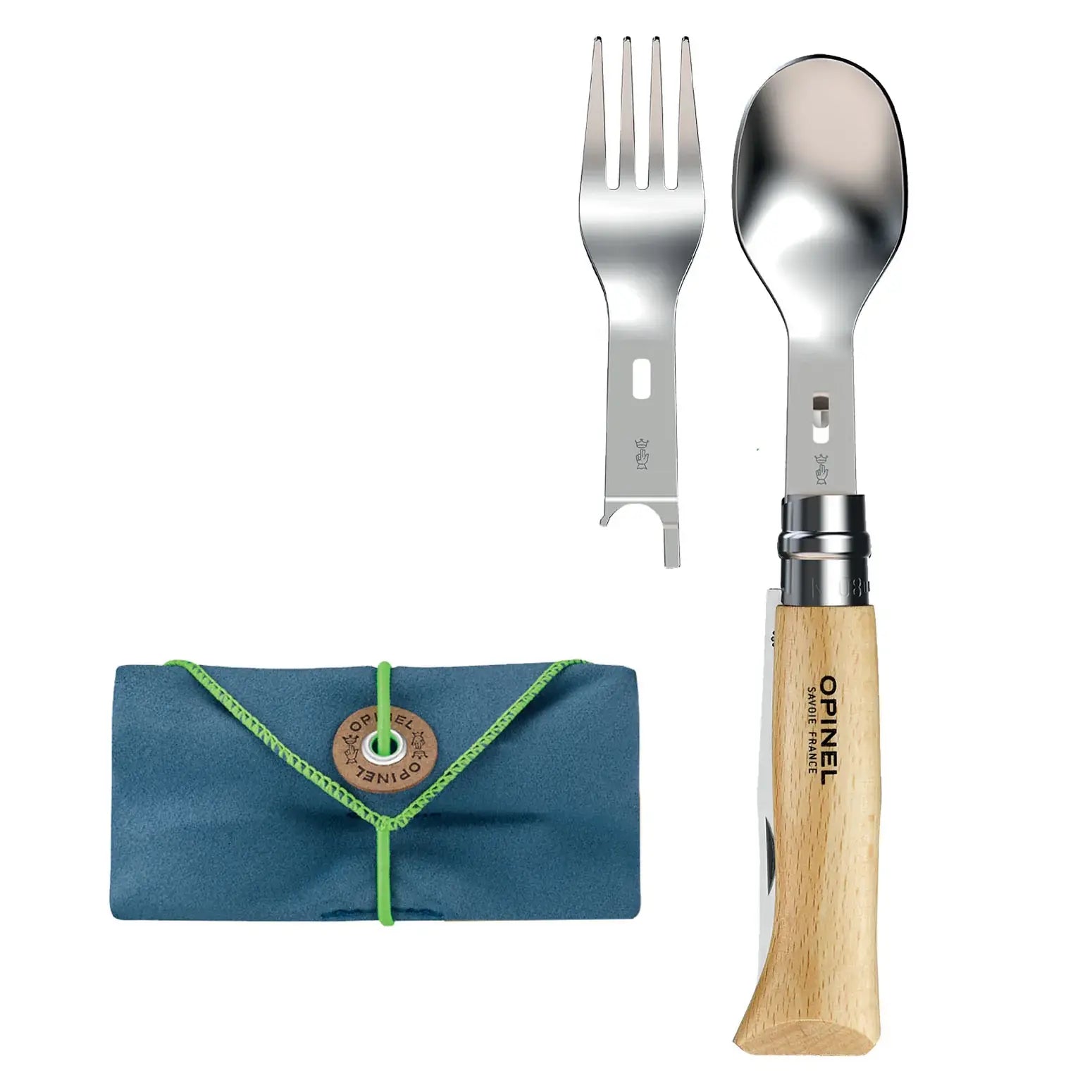 Opinel Picnic + Accessories set 游牧湯叉組(連8號摺刀)套裝 - 遠野倉庫 Yuenye Warehouse