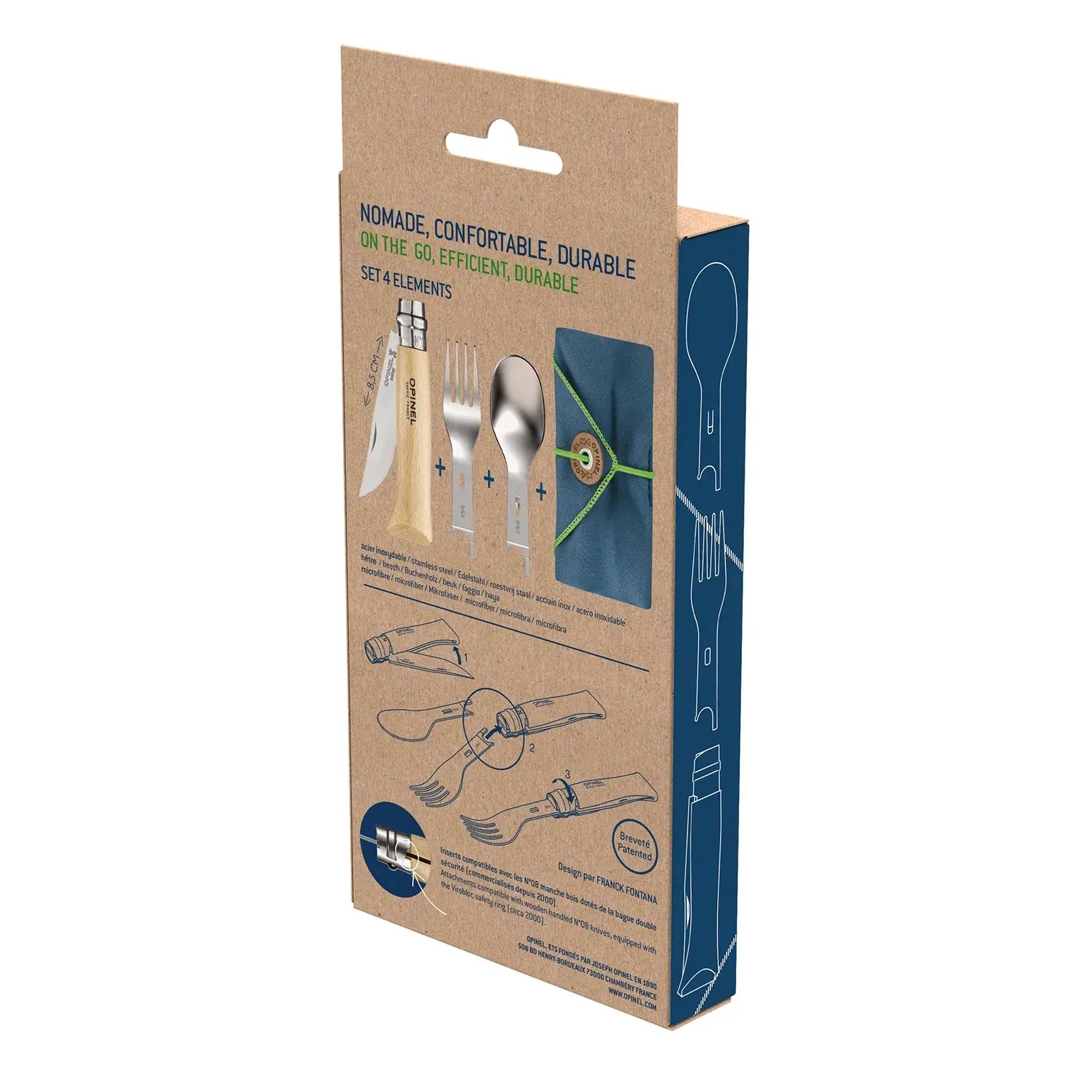 Opinel Picnic + Accessories set 游牧湯叉組(連8號摺刀)套裝 - 遠野倉庫 Yuenye Warehouse