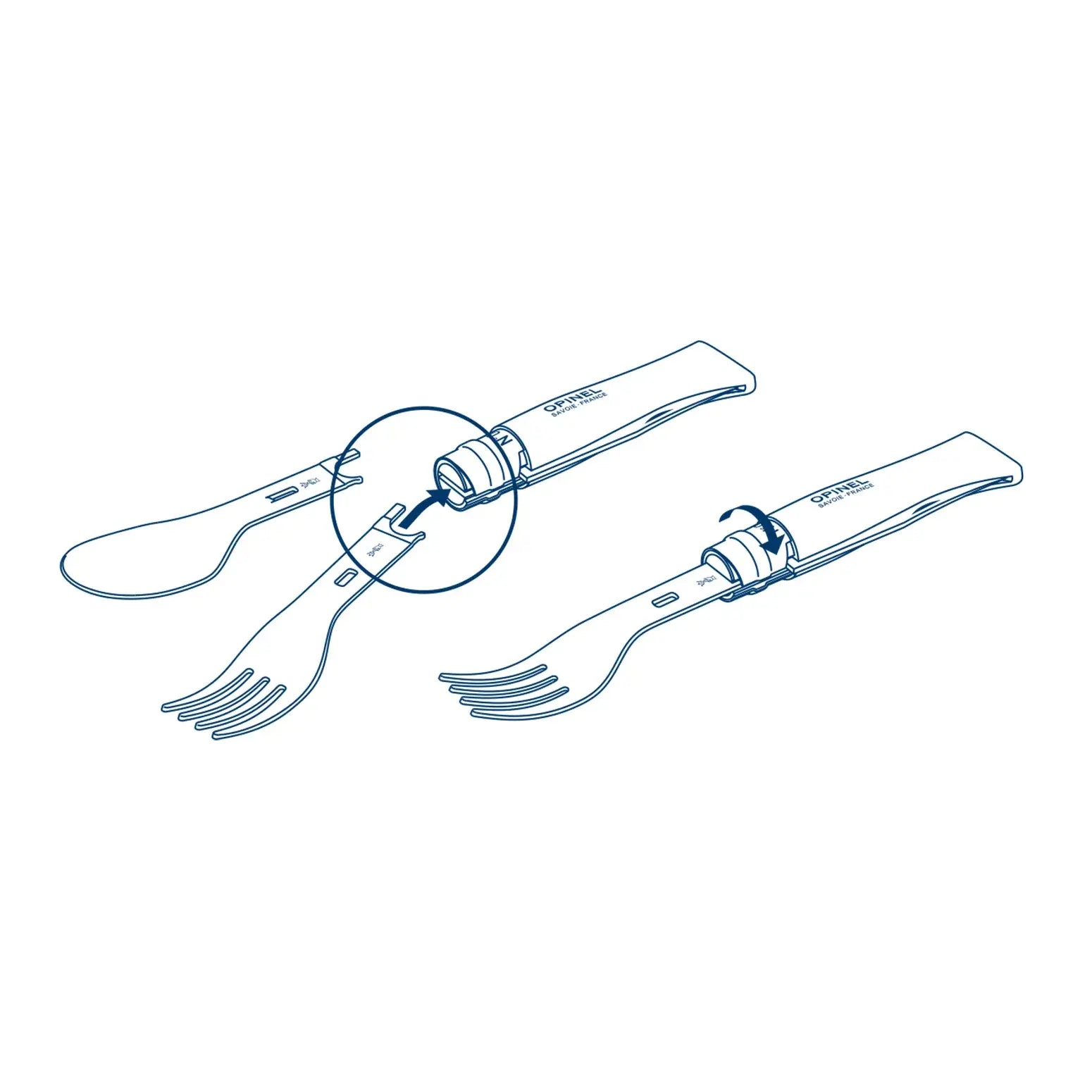 Opinel Picnic + Accessories set 游牧湯叉組(連8號摺刀)套裝 - 遠野倉庫 Yuenye Warehouse