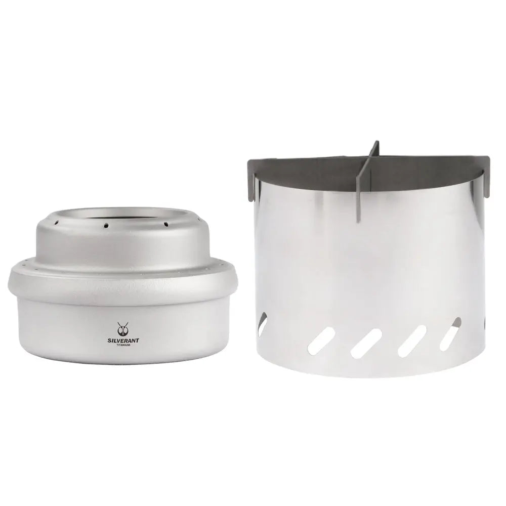 SilverAnt Titanium Multi-fuel Stove with Wind Shield and Cross Stand 鈦酒精爐頭連爐架擋風板套裝 - 遠野倉庫 Yuenye Warehouse