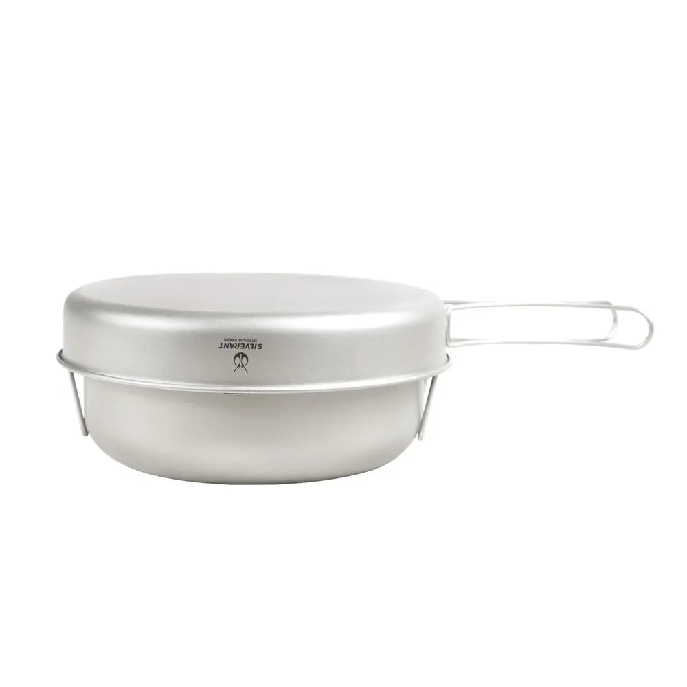 SilverAnt Large 2-Piece Titanium Pot & Pan Camping Cookware Set 大型 2 件套野營炊具套裝(2100ml鈦鍋、煎pan) - 遠野倉庫 Yuenye Warehouse